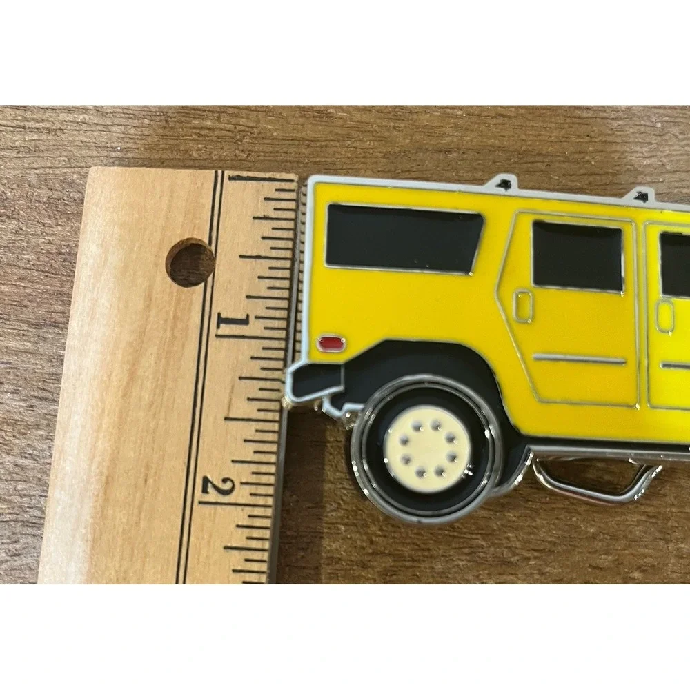 Hummer H1 Yellow Enamel Metal Belt‎ Buckle Novelty SUV Truck Vehicle 4